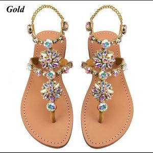 Rhinestones flat sandals